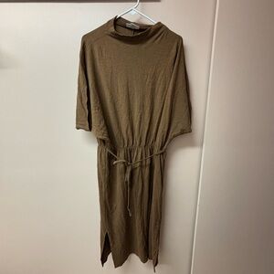 Prologue Brown Midi Dress with Tie Waist